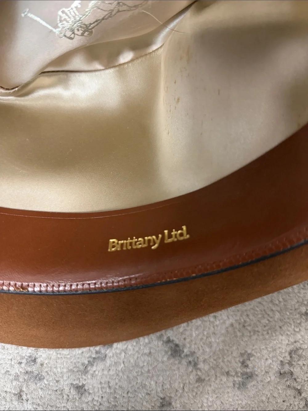 Brown Felt Polo Ralph Lauren Brittany Ltd Western Hat with Feather Band